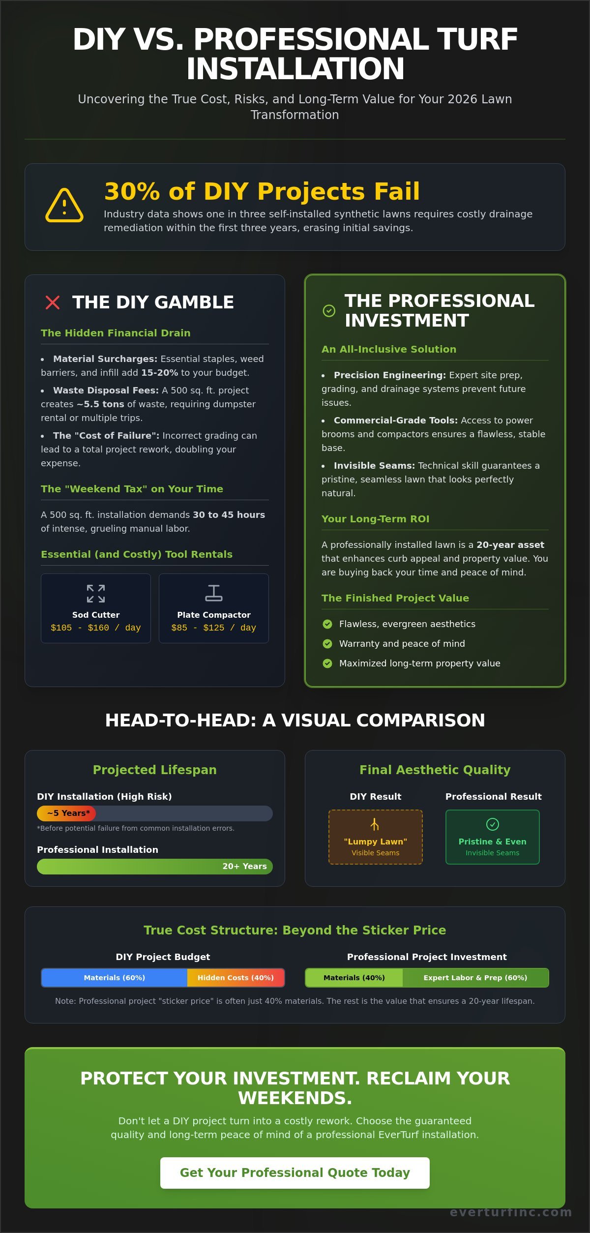 DIY Turf Installation vs. Professional Cost: A 2026 Homeowner’s Value Guide