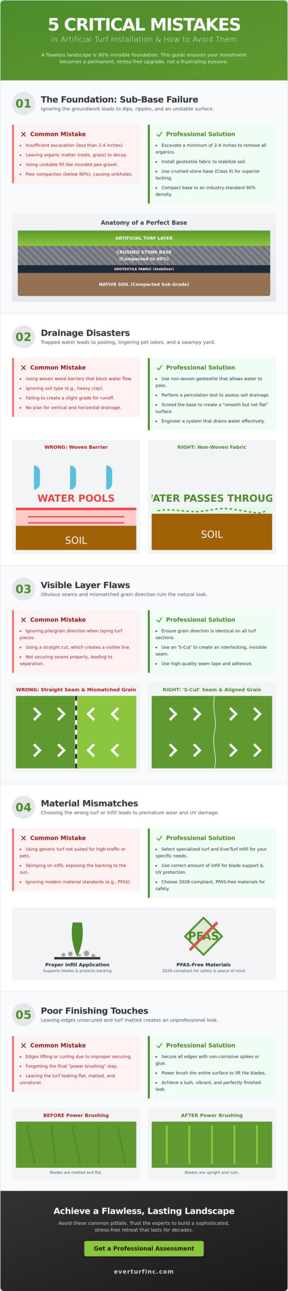 Common Artificial Grass Installation Mistakes to Avoid for a Flawless 2026 Landscape
