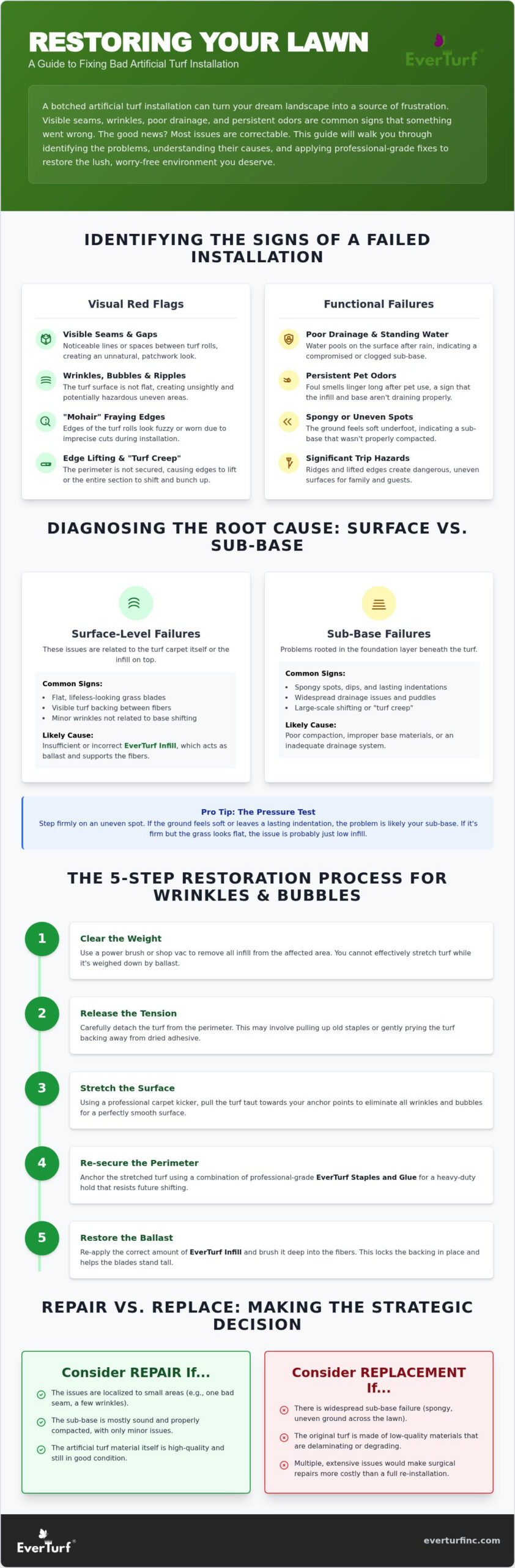 How to Fix Bad Artificial Turf Installation: A Restoration Guide